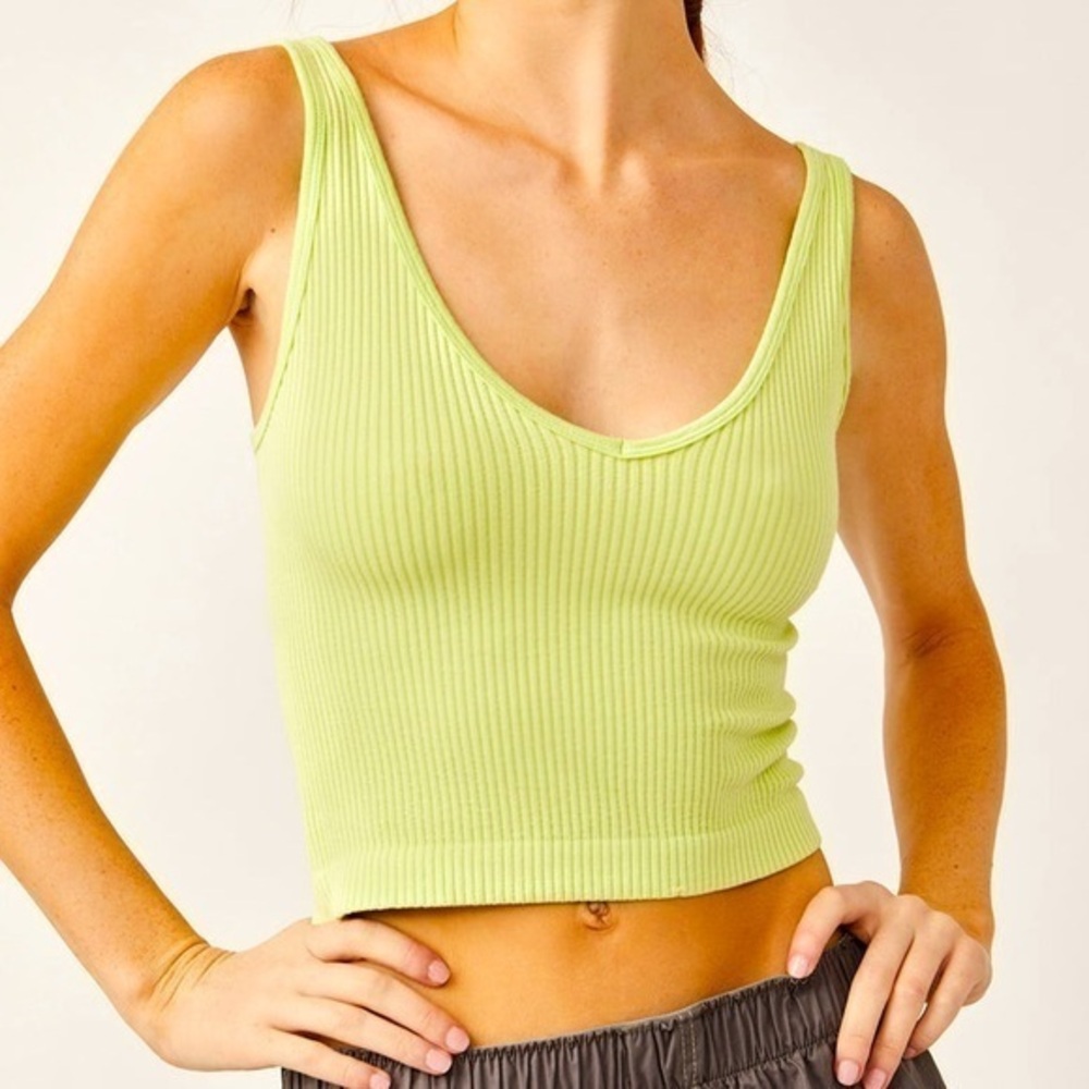 Em & Elle Solid Rib Brami one size lime